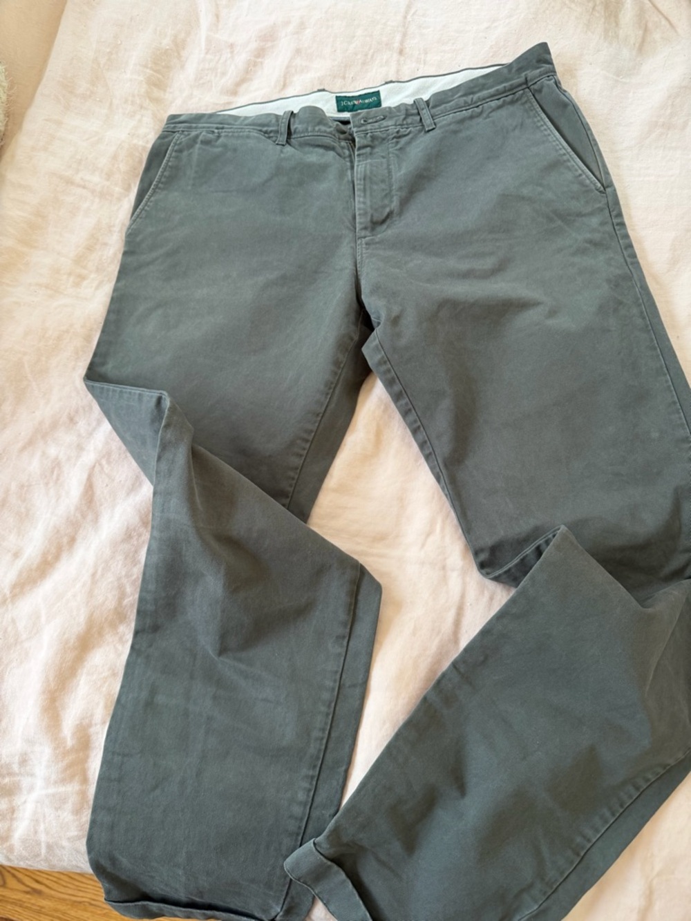 J. Crew Men's Slate Gray Chino Pants missing front button